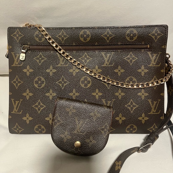 LOUIS VUITTON BUNDLE😍 VINTAGE ENGHIEN MONOGRAM CROSSBODY BAG & COIN PURSE - Picture 3 of 16